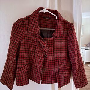 Millau Red and Black Plaid Blazer